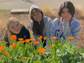 Middle School Girls with poppies